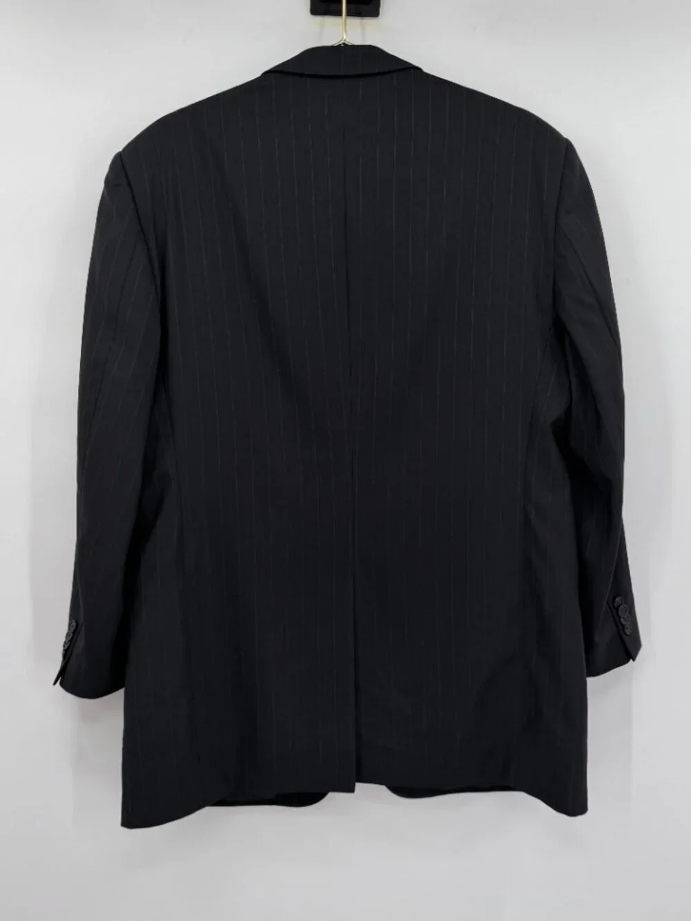 Ermenegildo Zegna Super 100s Wool Pinstripe Blazer Men’s Black Charcoal Jacket